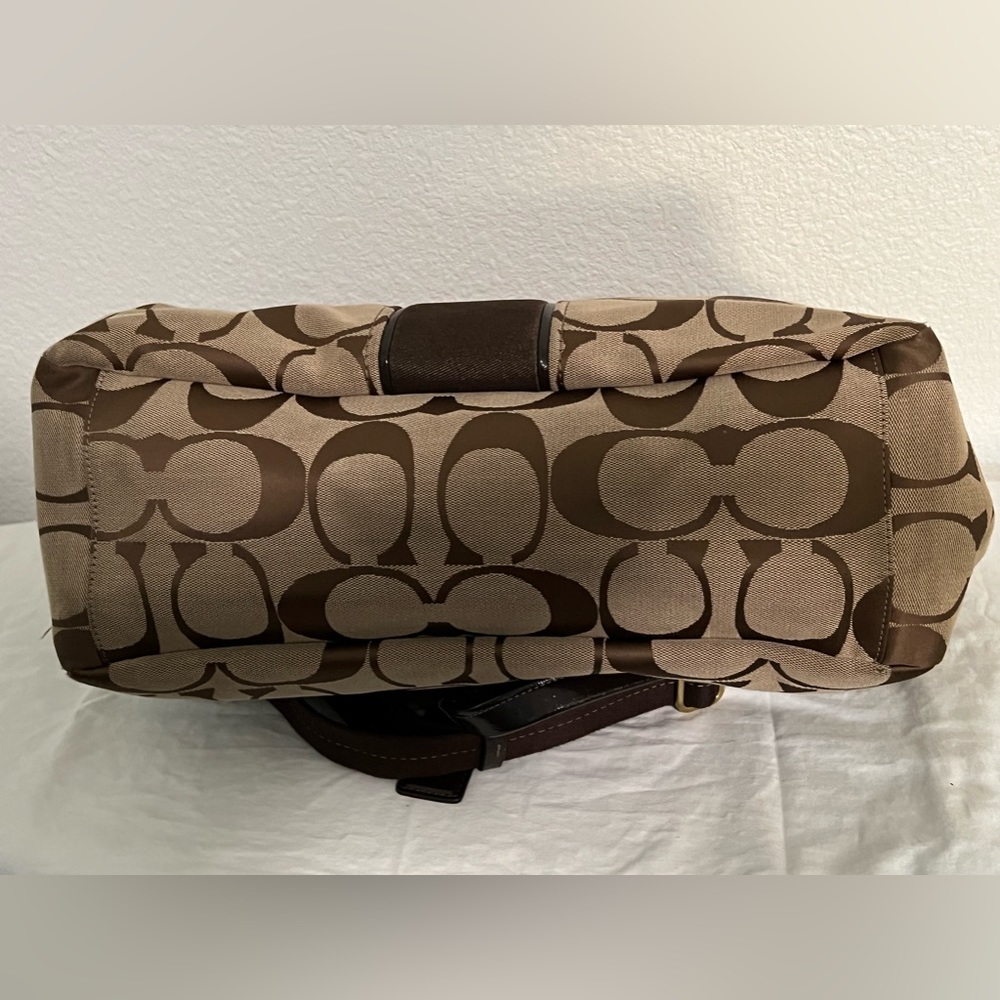 Coach Signature Brown/Tan Shoulder Multi-Purpose or Diaper Bag - Picture 14 of 16